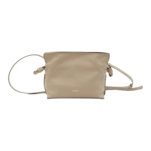 LOEWE Flamenco Телячья кожа Одно плечо Клатч Мини Женский Бежевый