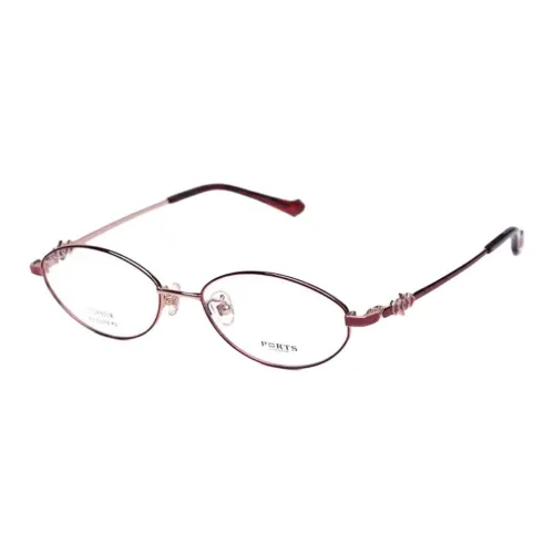 PORTS Чистый титан Овальные Оправы для очков Женские Красный