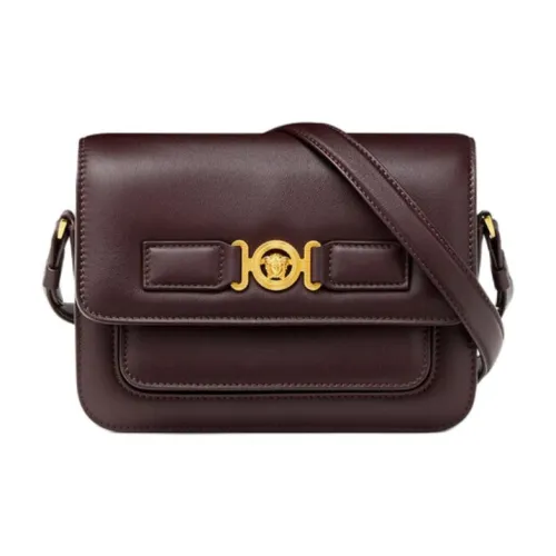 VERSACE MEDUSA BIGGIE серия Сумка через плечо из коровьей кожи курьерская сумка женская коричневый и золотой