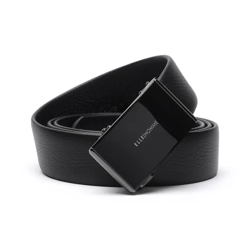 ELLE HOMME Ремни из коровьей кожи Мужской Черный Ширина 3,55 см Набор в подарочной коробке