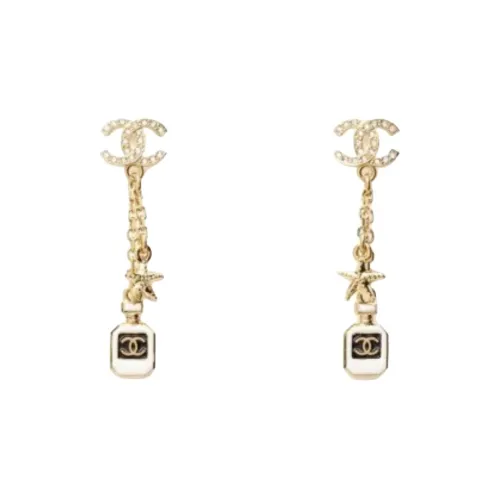 Серьги CHANEL Женские Золото Белый