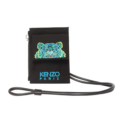 KENZO Letter Logo Полиэстер Держатель для карт Мужской Черный
