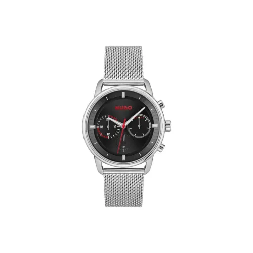 Hugo Boss Мужские часы Кварцевый механизм Ремешок из нержавеющей стали 44 мм Черный циферблат