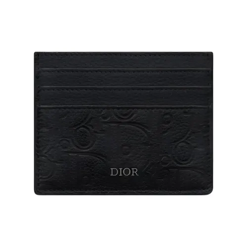 DIOR Коровья кожа Держатель для карт Мужской Черный