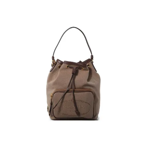 PRADA Нейлоновая сумка-ведро сумка через плечо сумка для женщин коричневый