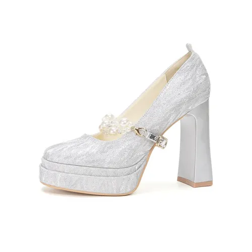 Zubumei Грубый каблук Мэри Джейн Женские туфли