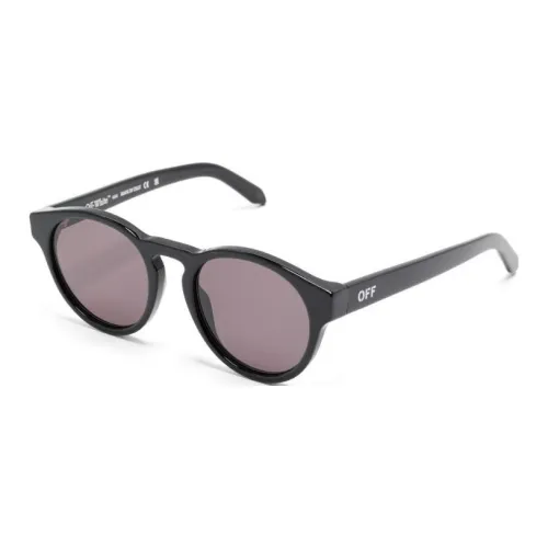 OFF Белый Ацетат Круглые Солнцезащитные очки Мужские Черные