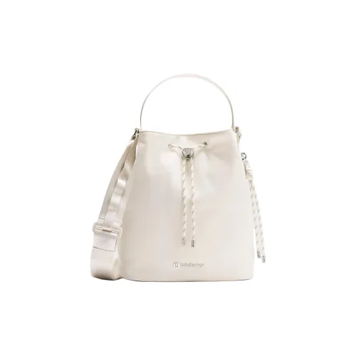 lululemon Переработанный нейлон Ведрообразная сумка Сумка через плечо Сумка обычная Женская Светлый слоновая кость и Серебряный