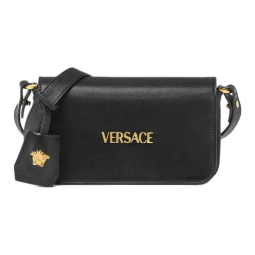 VERSACE Lambskin Сумка через плечо Мини Женская Черная