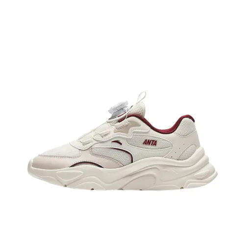 Antakids Slip-resistant Abrasion-resistant Breathable Lightweight Cushioned Kids Lifestyle Shoes White Gray Red Антакидс Слип-резистентный Устойчивый к истиранию Дышащий Легкий Амортизирующий Детские Лайфстайл Обувь Белый Серый Красный