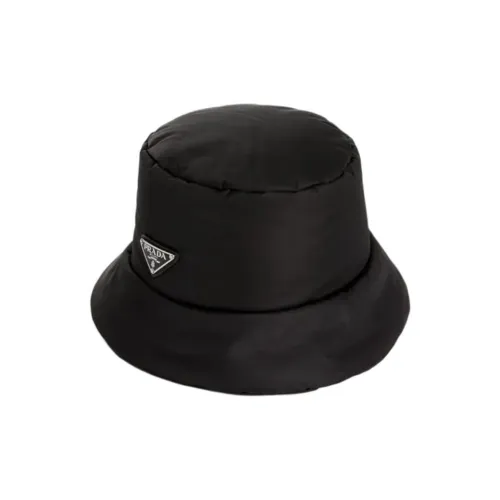 PRADA Переработанный полиамид смола эмаль шляпы ведра женские черный