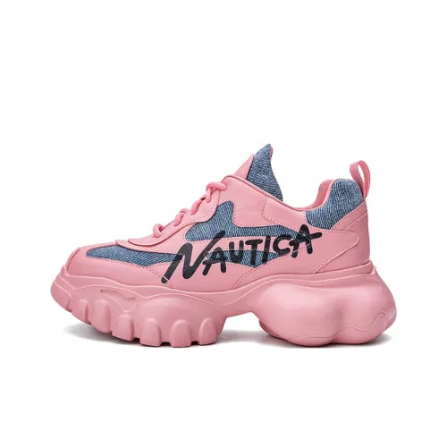 NAUTICA Устойчивые к истиранию Низкие кеды с увеличенной высотой Женские Розовые Синие