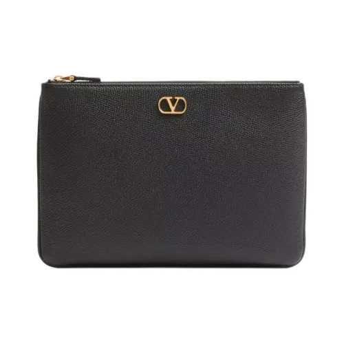 Valentino Vlogo Рельефная Телячья Кожа Клатч Женский Черный