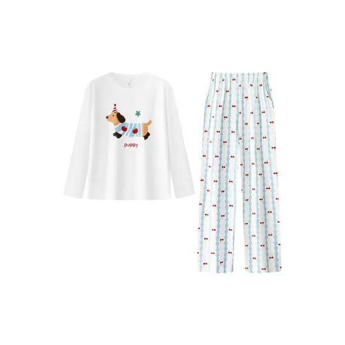 Gongdie Пижамный комплект Женские Белые