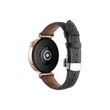 Ромб Узор Застежка-бабочка Натуральная Кожа, Черный