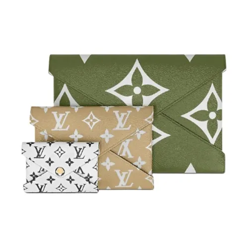 LOUIS VUITTON Покрытый холст клатч женский зеленый