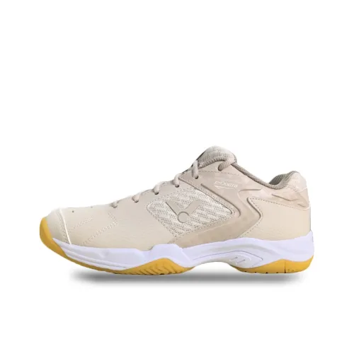 Victor Shock Absorbers Slip-Resistant Abrasion-Resistant Low-Top Badminton Shoes Unisex Ecru Виктор Шок Абсорберы Противоскользящие Устойчивые к Износу Низкие Кеды для Бадминтона Унисекс Экрю