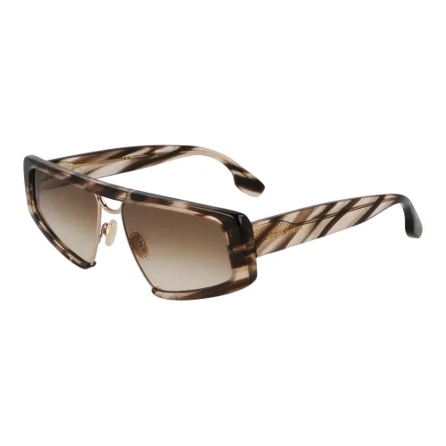 VICTORIA BECKHAM Металл Нерегулярная форма Солнцезащитные очки Женские Полосы Хаки