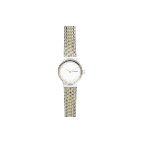 SKAGEN Freja Collection Женские часы Кварцевый механизм Ремешок из нержавеющей стали Циферблат белого цвета