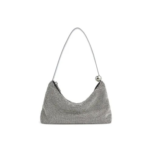 CHARLES KEITH ПУ (полиуретан) с искусственным кристаллом сумка через плечо маленькая женский серебряный розовый