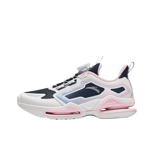 Antakids Детские беговые кроссовки Low Топ Новый Ink Синий/Anta Белый/Cute Pink Школьный возраст