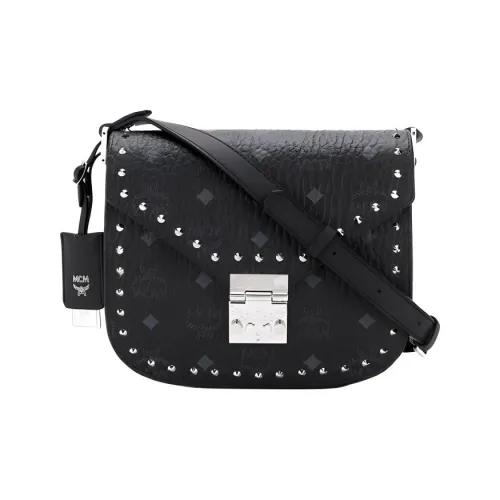 MCM Покрытый холст Сумка через плечо Сумка на плечо Маленькая Женская Черная