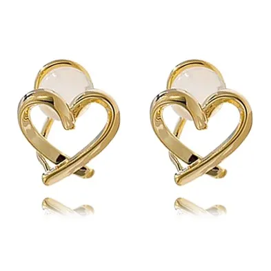 MUYAN Сплав Cut Out Сердце Нижняя заколка Серьги Женские