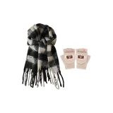 Чёрный, бежевый + хаки, перчатка