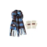 Синий кофе, цвет + белый, перчатка