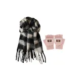 Чёрный, бежевый + розовый, перчатка