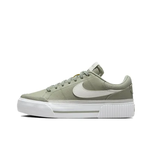 Nike Court Legacy Slip Resistant Abrasion Resistant Low Top Скейтборд Кроссовки Унисекс Зеленый Белый