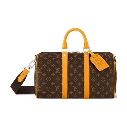 LOUIS VUITTON Покрытый холст Сумка через плечо Сумка Мужская Желтая и Коричневая