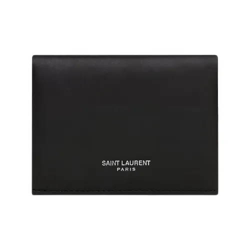 SAINT LAURENT Париж Кожаный Держатель для визиток Мужской Черный