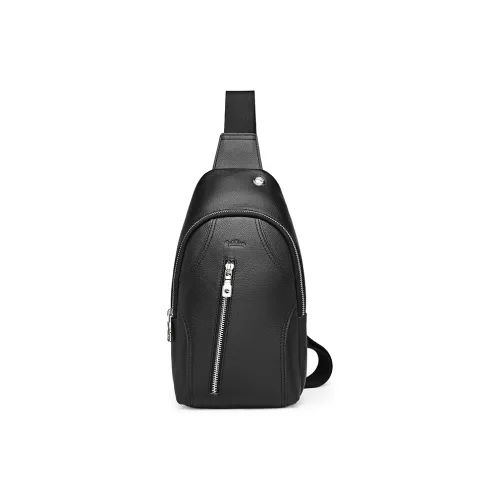 GOLDLION Сумка через плечо из коровьей кожи сумка-слинг среднего размера мужская черная