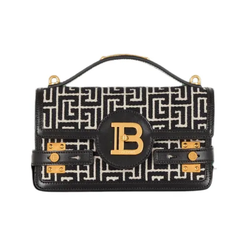BALMAIN B Buzz Хлопок Одно плечо Ручная сумка Сумка через плечо Женская Черная