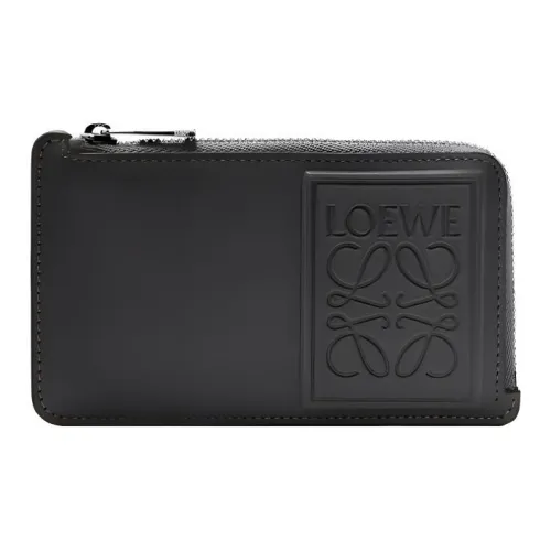LOEWE Сатин Телячья кожа Кошелек Держатель для карт Мужской Черный