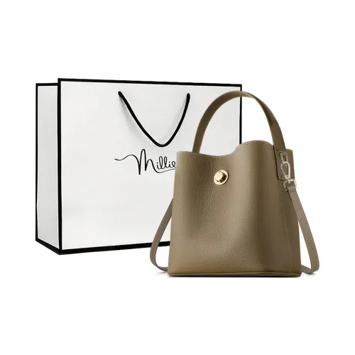 MILLIE'S Коровья кожа с синтетической кожей ведрообразная сумка обычная женская слоновая серый