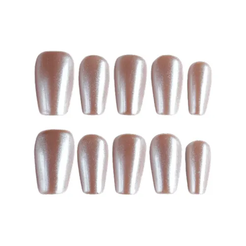 Yun Yue Joe Magic Mirror Розовый Шампанское золото Ультра Яркий Мягкий False Nail Короткий LADDER 20 мм