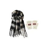 Чёрный, бежевый + белый, перчатка