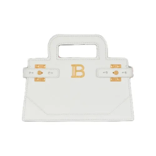 BALMAIN B Buzz Телячья кожа Сумка через плечо Сумка Маленькая Женская Белая