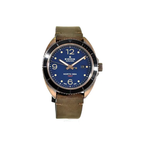 EDOX Автоматический Механический Механизм Мужские Часы 45 мм Синий