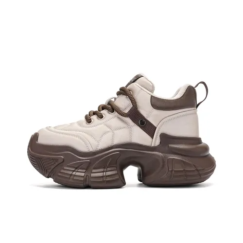 EBLAN Толстая подошва Кроссовки Женские Светло-Кофейный