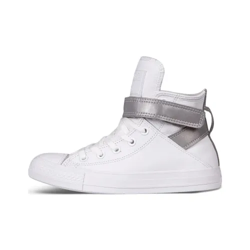 Converse Chuck Taylor Slip-on Устойчивый к истиранию Высокий Топ Скейтборд Кроссовки Женские Белые