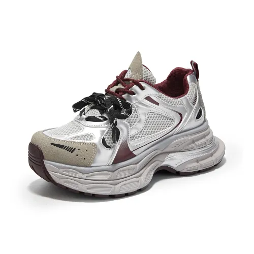 La Chapelle Устойчивые к истиранию Низкие Топ Кроссовки с Толстой Подошвой Женские Красные