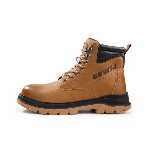 Blue Gull Shield Аbrasion-resistant Bottom Resistant High Top Streetwear Men's Yellow