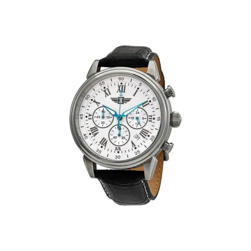 INVICTA Наручные часы Кварцевый механизм Кожаный ремешок 44 мм Белый циферблат Мужские часы