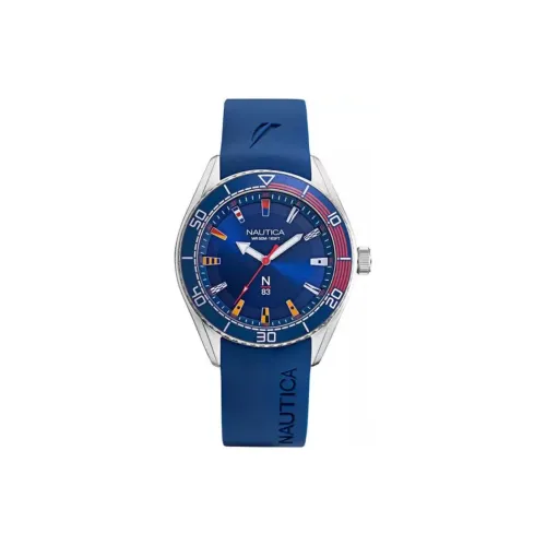 NAUTICA FINN WORLD Collection Мужские часы Кварцевый механизм Пластиковый ремешок 44 мм Синий циферблат