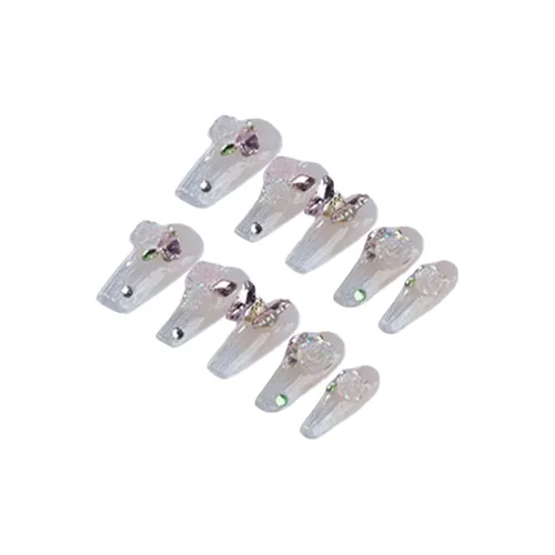 Yun Yue Joe Осветляющий 3D-эффект Бабочка Роскошь Премиум Розовый Мечтательный Фея Градиентный False Nail Средний LADDER 20 мм