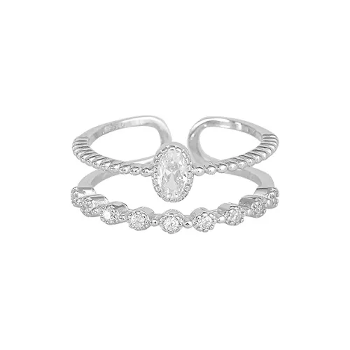 Кольца Floating Joy из титановой стали с цирконием унисекс