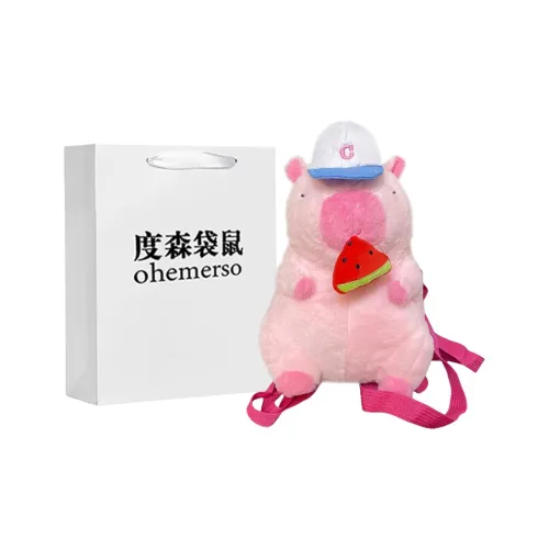 Dusen Kangaroo Плюшевый Рюкзак Стандартный Женский Темно-Коричневый Розовый Экрю